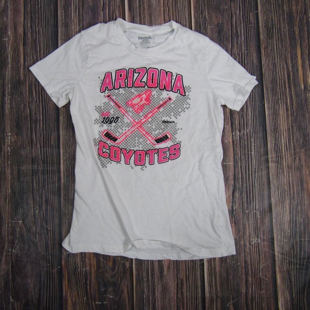 Arizona Coyotes Shirt Womens XL White Reebok NHL Hockey Graphic Tee 1996 Team‎